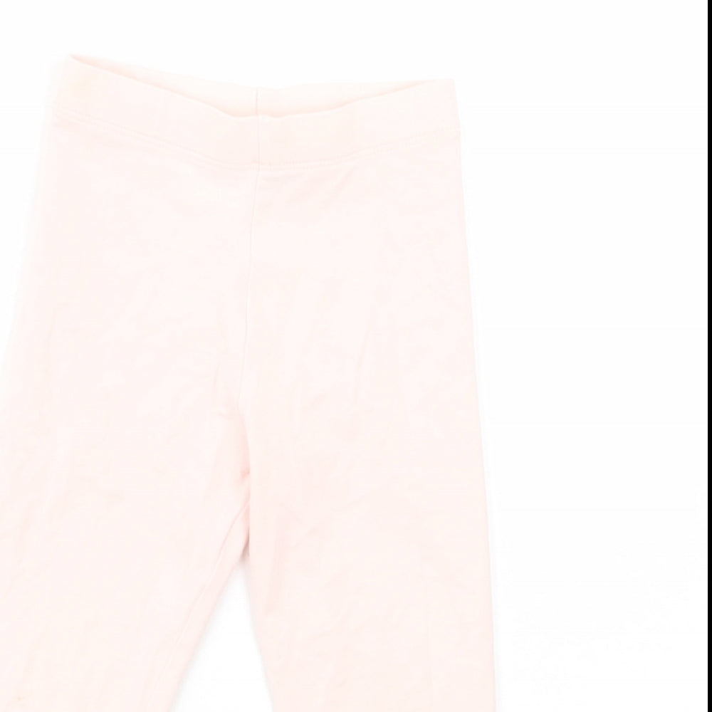 NEXT Girls Pink  Cotton Jogger Trousers Size 2-3 Years  Regular  - Leggings