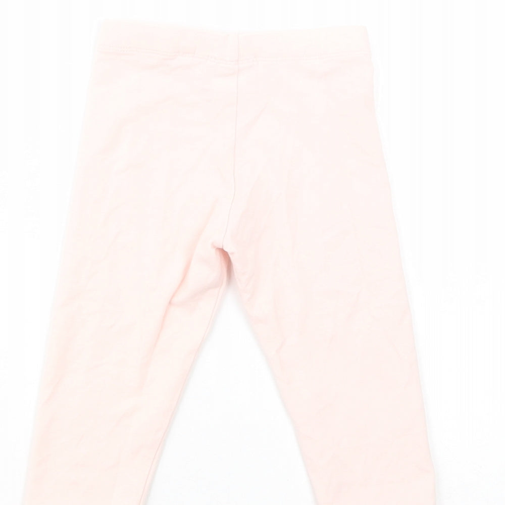 NEXT Girls Pink  Cotton Jogger Trousers Size 2-3 Years  Regular  - Leggings