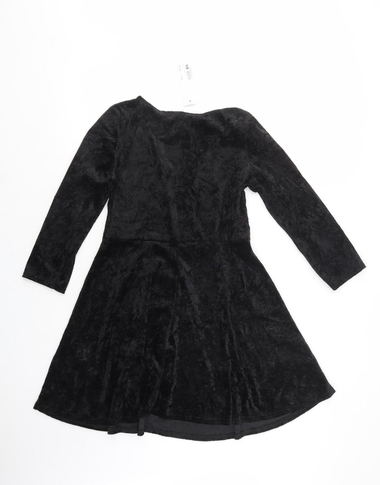 Miso Womens Black  Polyester Skater Dress  Size 16  Boat Neck Pullover