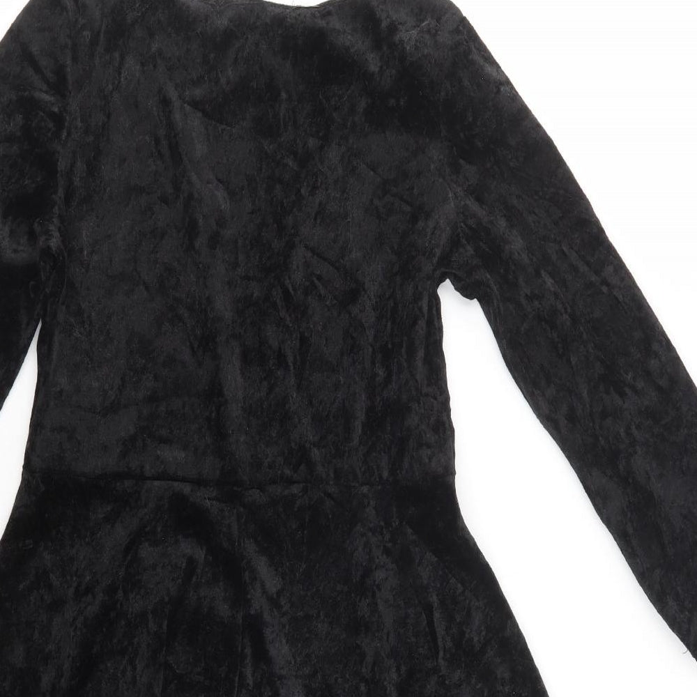 Miso Womens Black  Polyester Skater Dress  Size 16  Boat Neck Pullover