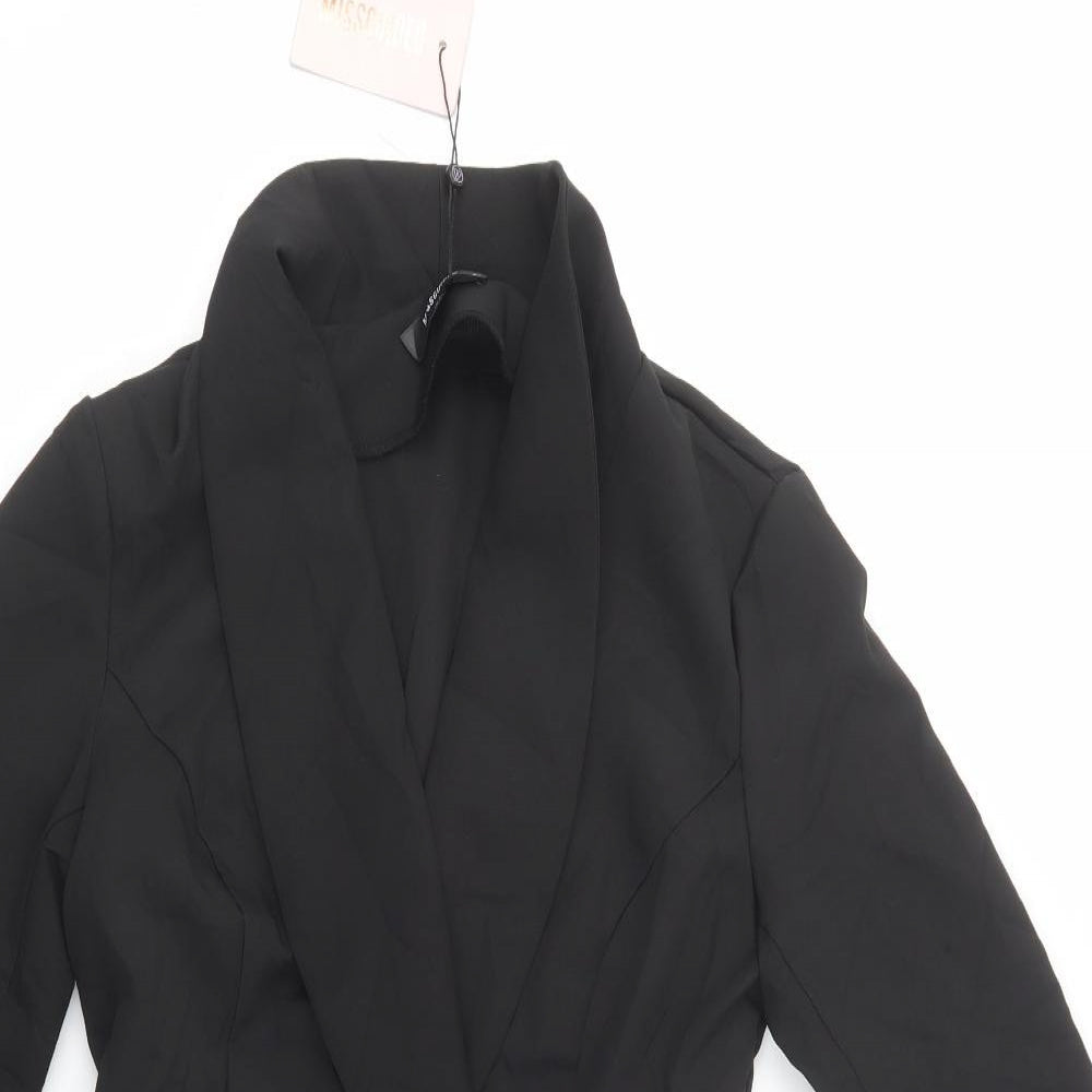 Missguided Womens Black  Polyester Playsuit One-Piece Size 8  Zip