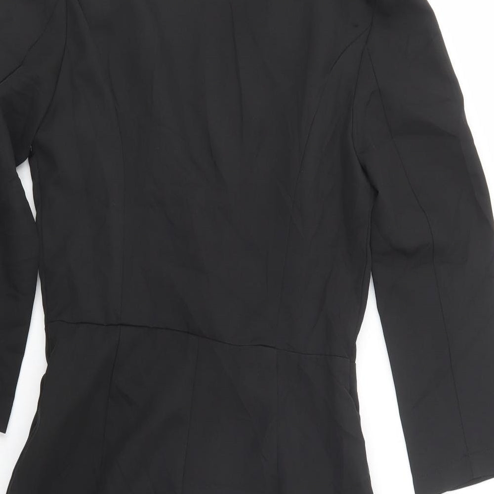 Missguided Womens Black  Polyester Playsuit One-Piece Size 8  Zip