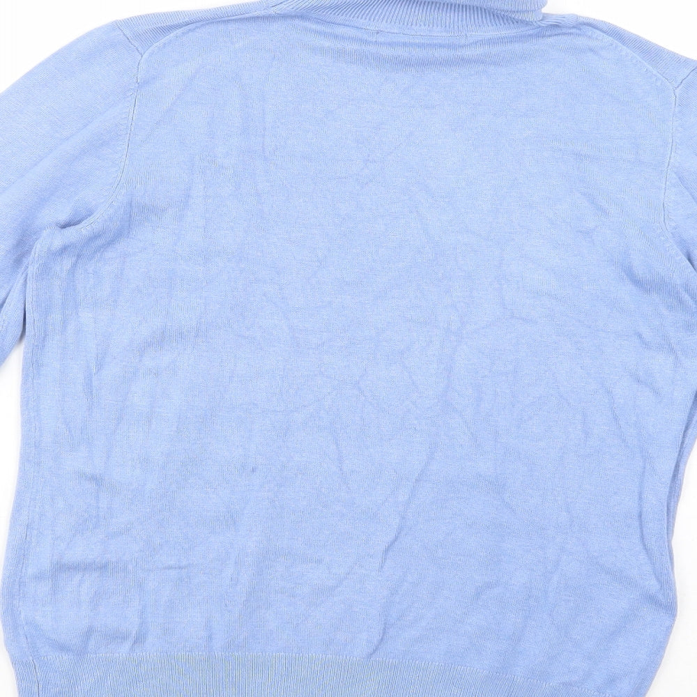 Dunnes Stores Womens Blue Roll Neck  Viscose Pullover Jumper Size M
