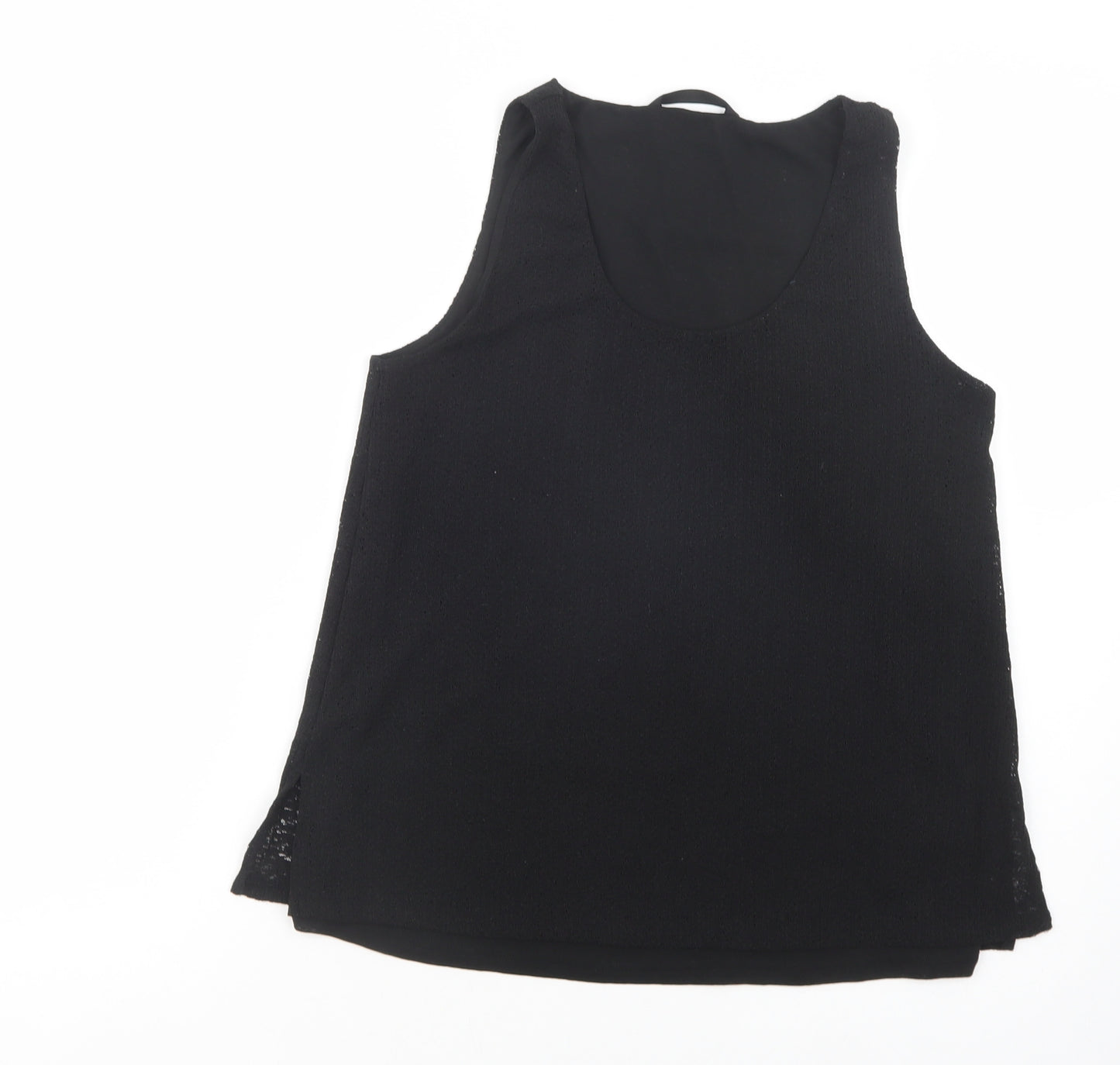 Dunnes Stores Womens Black  Polyester Basic Tank Size S Scoop Neck