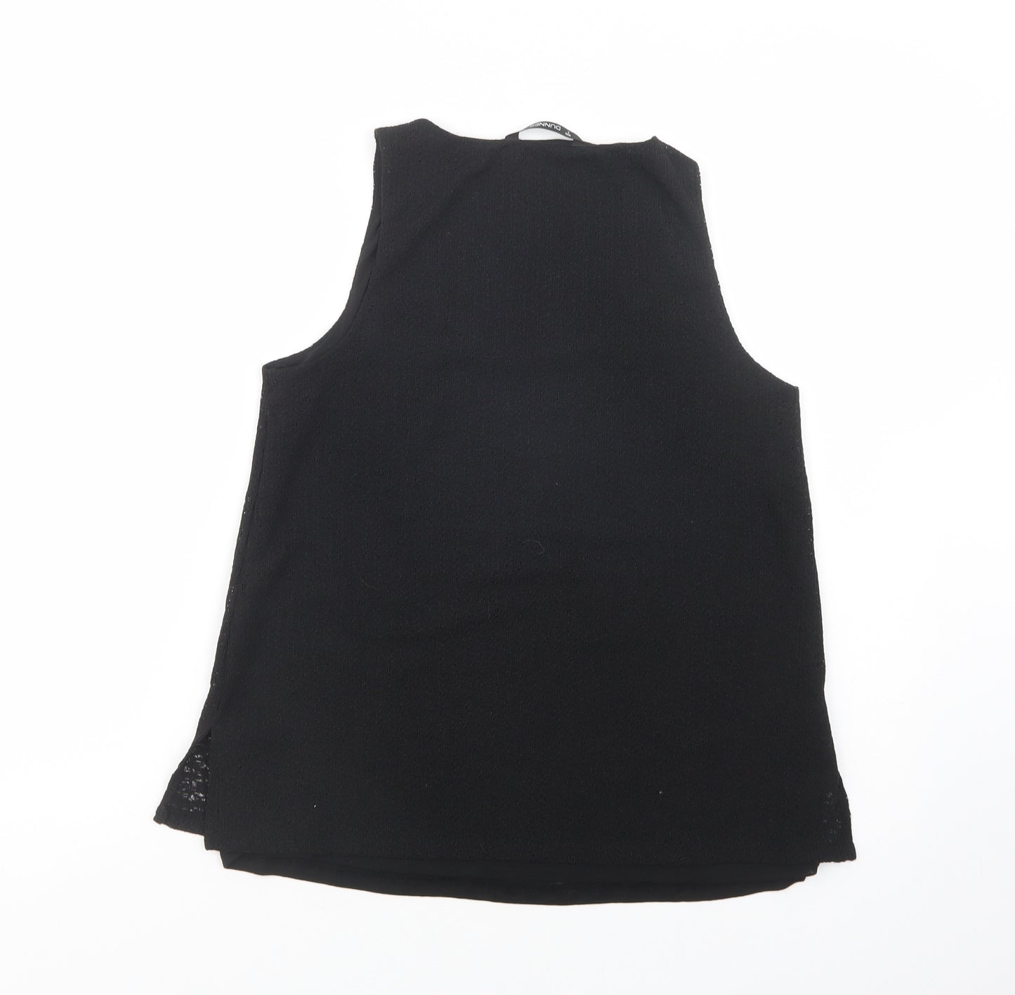 Dunnes Stores Womens Black  Polyester Basic Tank Size S Scoop Neck