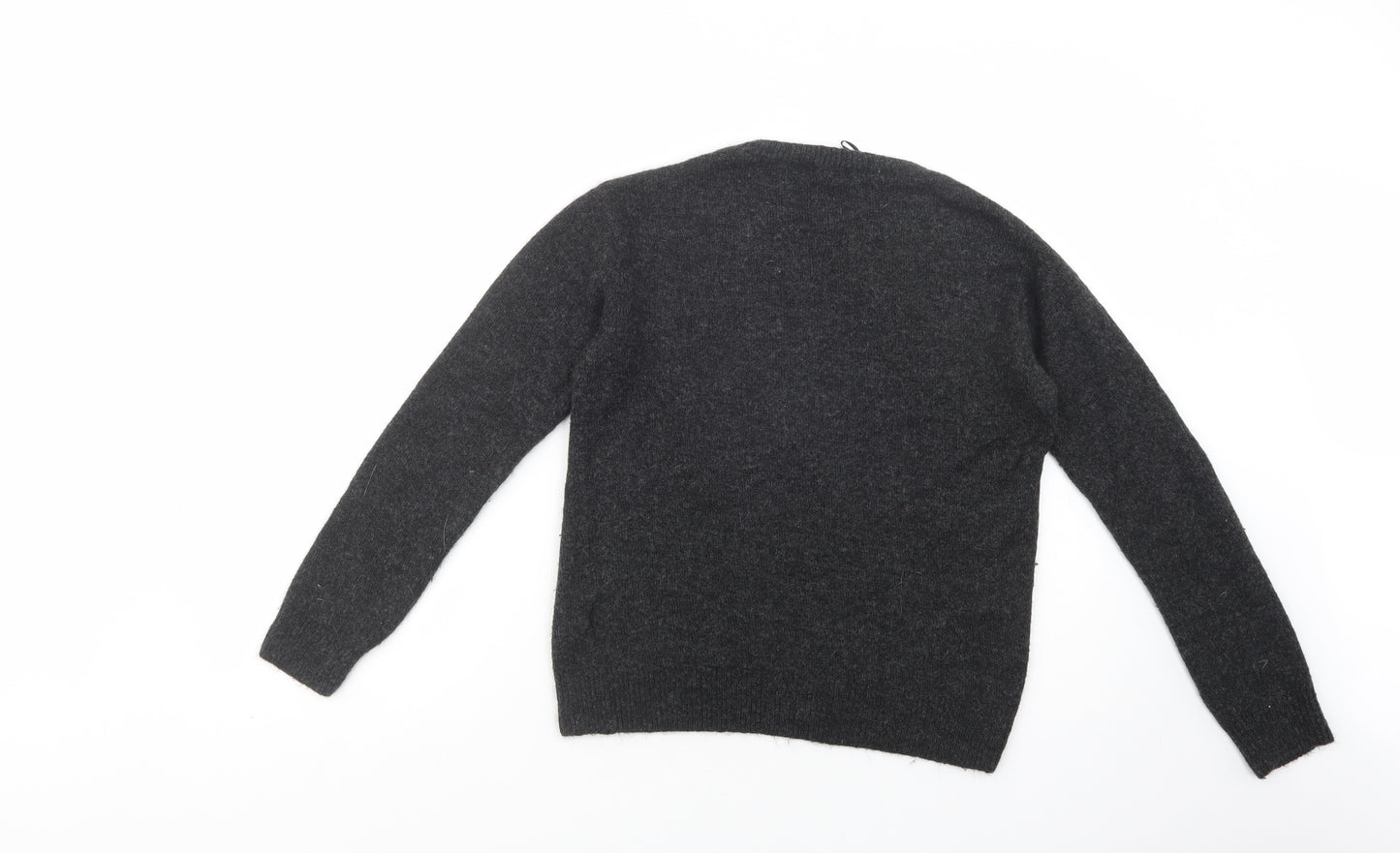 H&M Womens Grey Crew Neck  Acrylic Pullover Jumper Size S   - Christmas Jumper