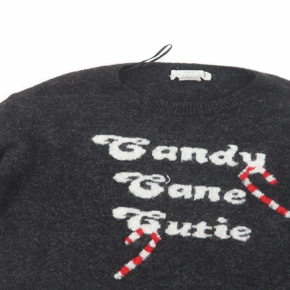 H&M Womens Grey Crew Neck  Acrylic Pullover Jumper Size S   - Christmas Jumper