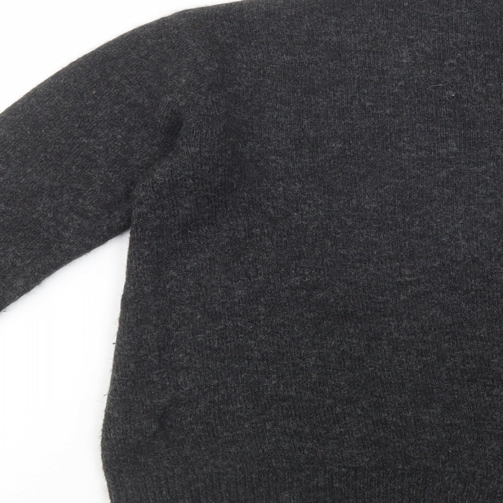 H&M Womens Grey Crew Neck  Acrylic Pullover Jumper Size S   - Christmas Jumper