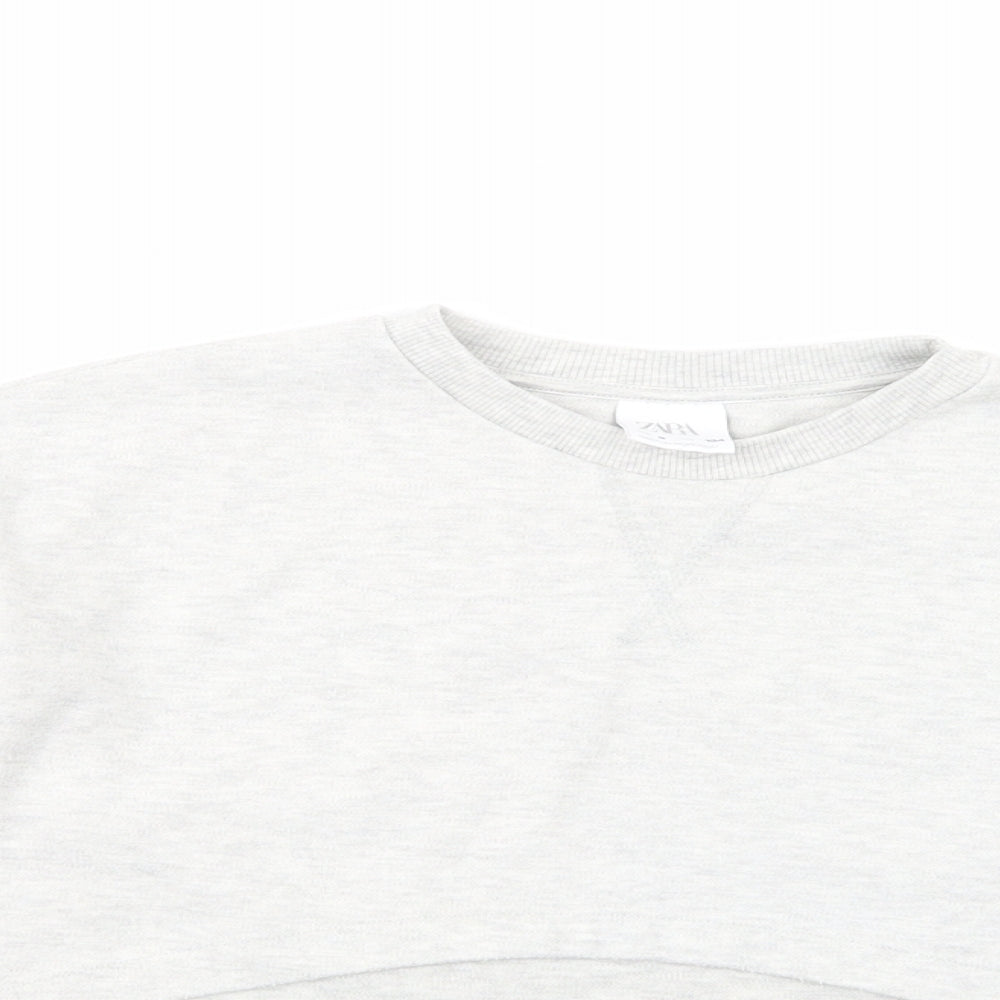 Zara Girls Grey  Cotton Pullover Sweatshirt Size 9 Years  Pullover