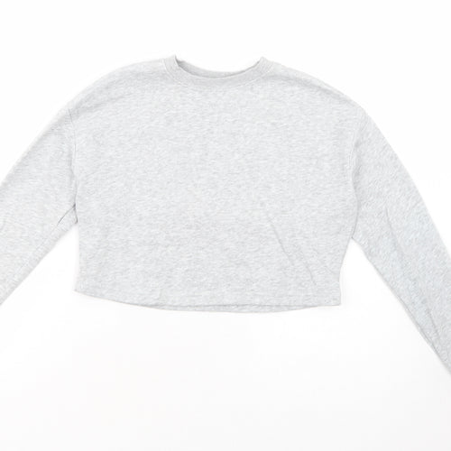 New Look Girls Grey  Cotton Pullover Sweatshirt Size 9 Years  Pullover