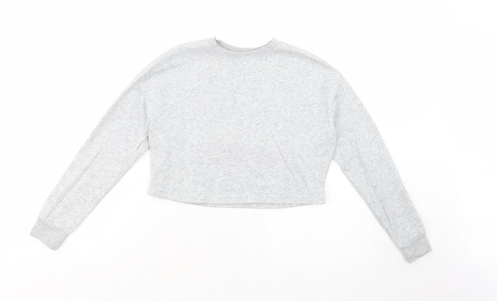 New Look Girls Grey Cotton Pullover Sweatshirt Size 9 Years Pullover