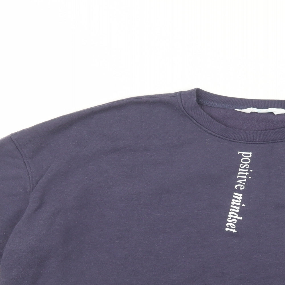 Primark Womens Blue  Cotton Pullover Sweatshirt Size 16  Pullover - Positive Mindset