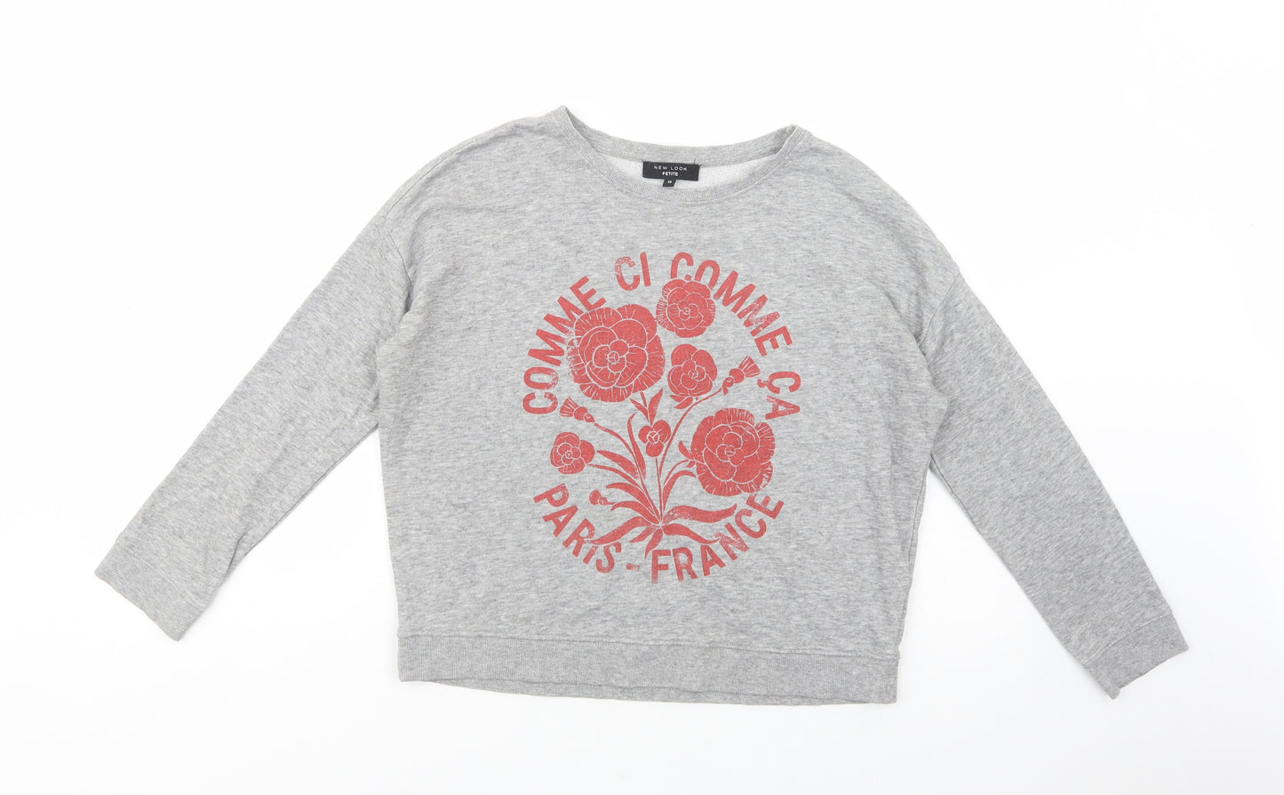 New Look Womens Grey  Cotton Pullover Sweatshirt Size 12  Pullover