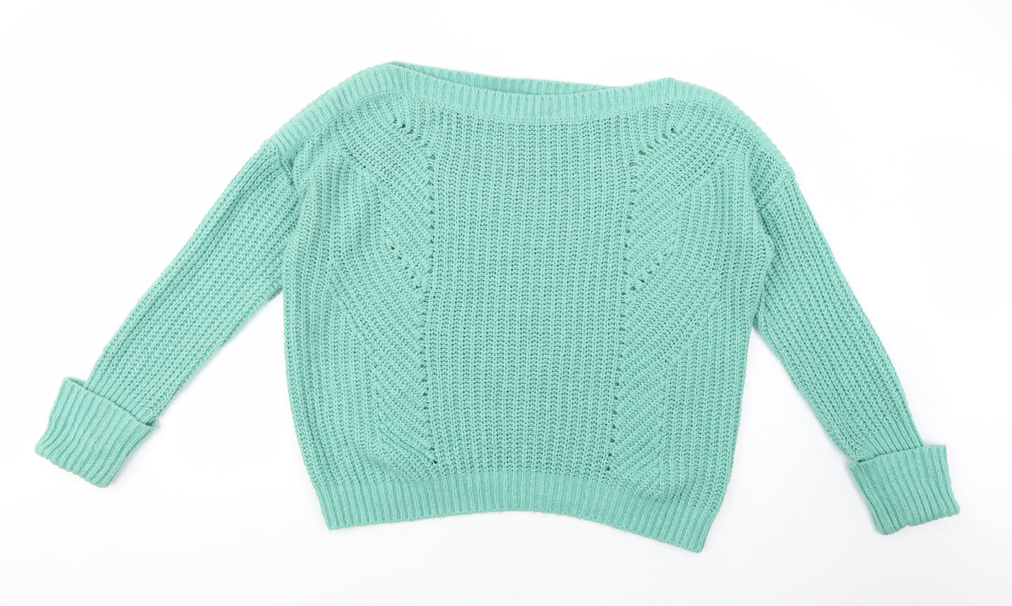 George Womens Green Boat Neck  Acrylic Pullover Jumper Size XL
