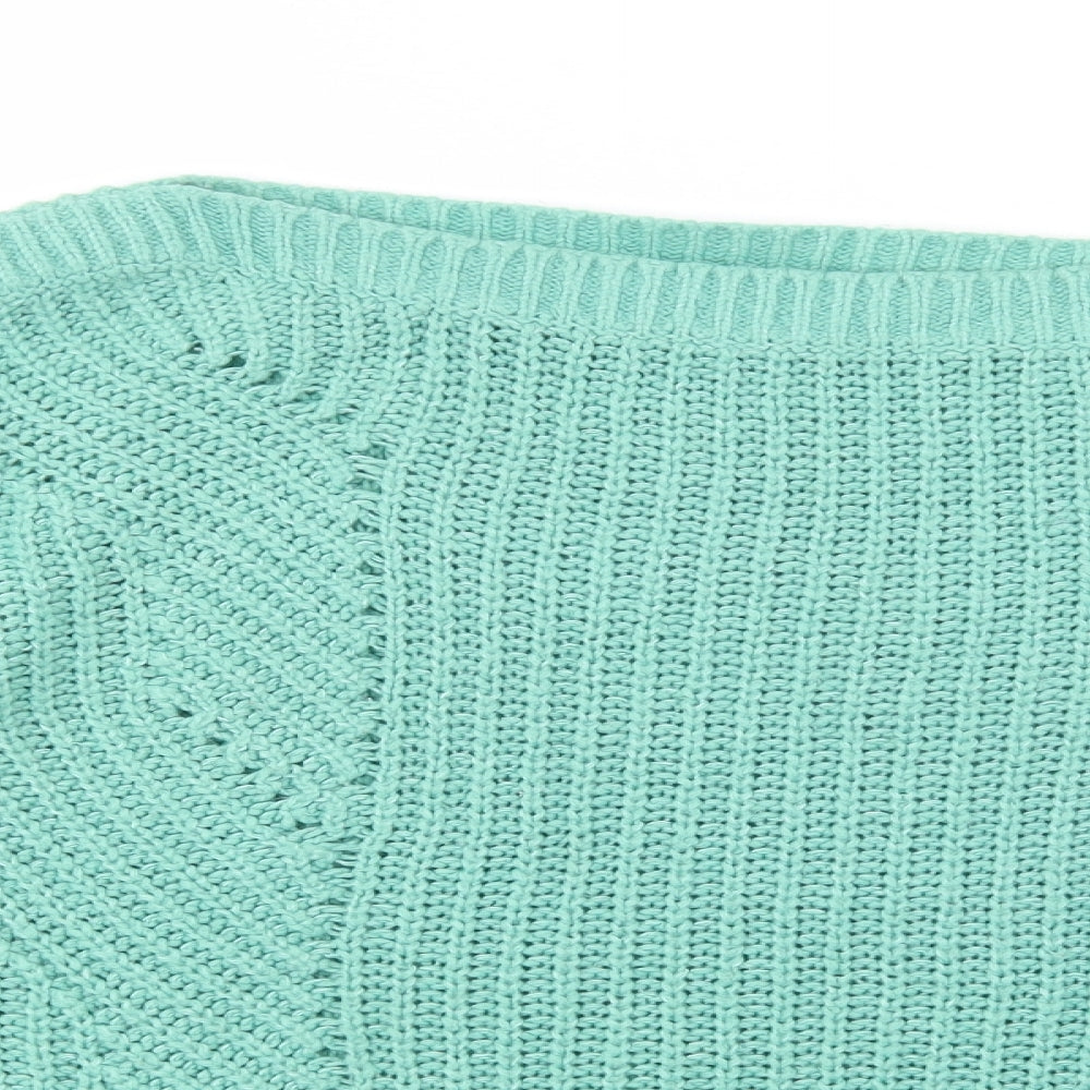 George Womens Green Boat Neck  Acrylic Pullover Jumper Size XL