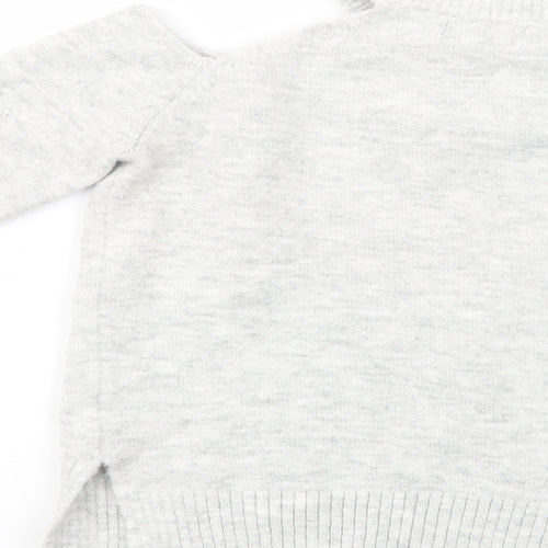 Primark Womens Grey Crew Neck  Acrylic Pullover Jumper Size 6   - Cold Shoulder