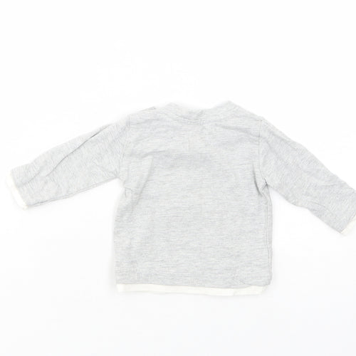 Dunnes Stores Baby Grey  Cotton Basic T-Shirt Size 0-3 Months Crew Neck Snap - Just Out