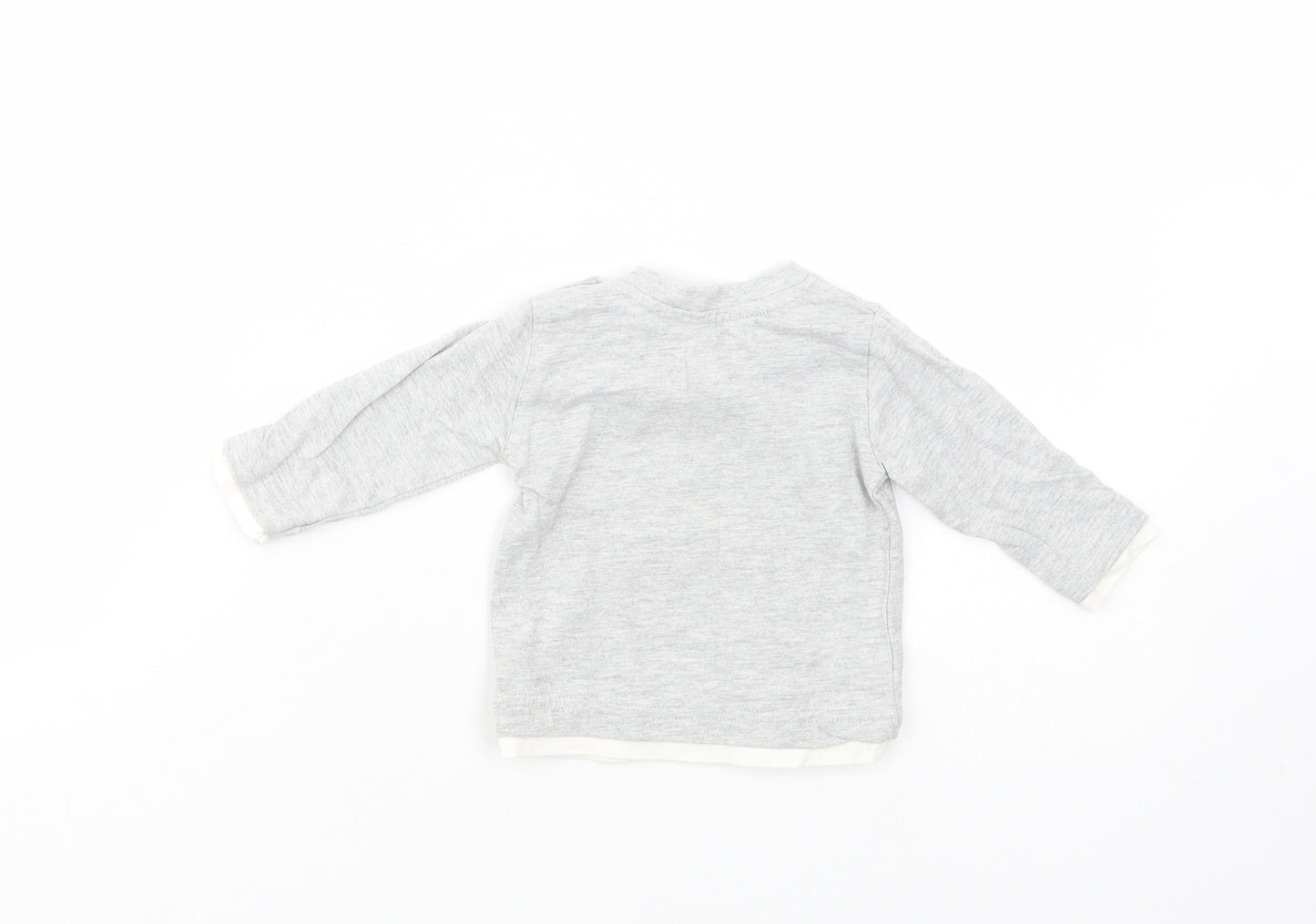 Dunnes Stores Baby Grey  Cotton Basic T-Shirt Size 0-3 Months Crew Neck Snap - Just Out