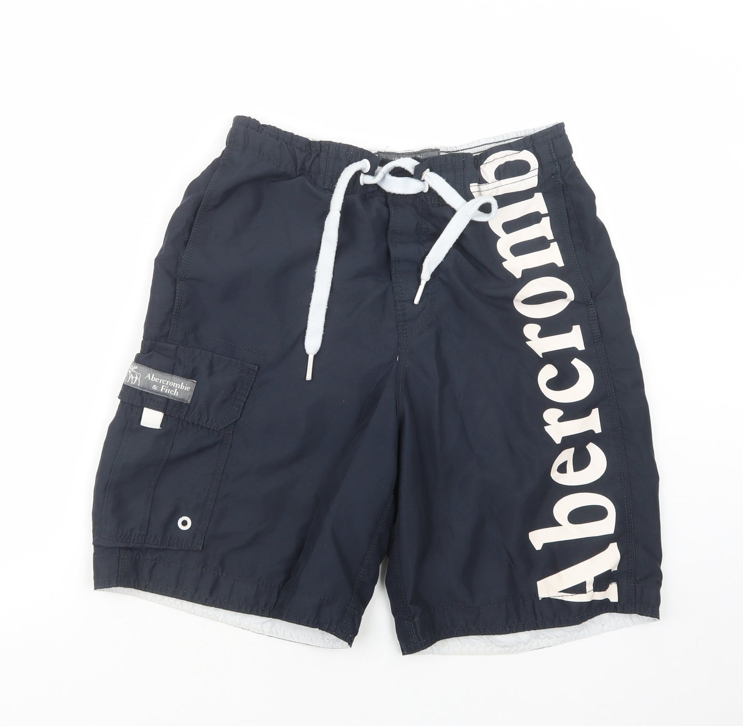 Abercrombie & Fitch Mens Blue  Polyester Bermuda Shorts Size M L9 in Regular Drawstring