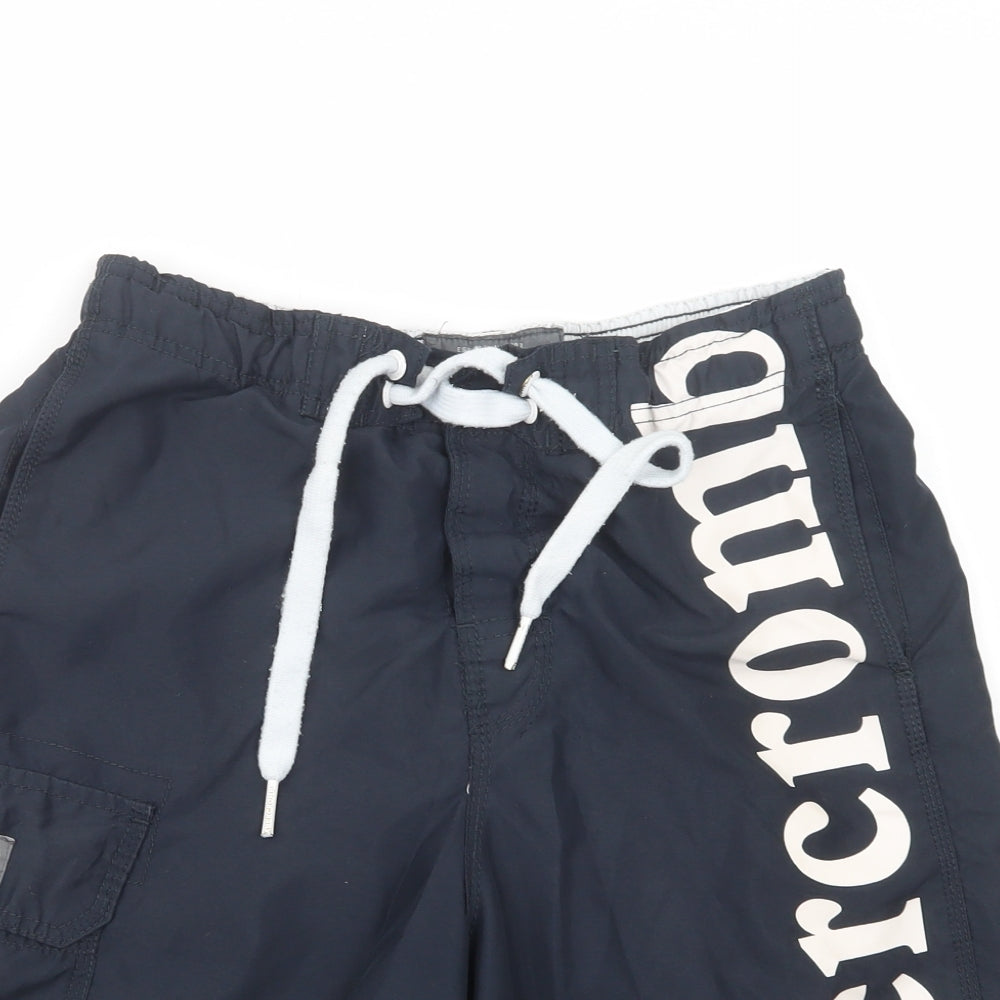Abercrombie & Fitch Mens Blue  Polyester Bermuda Shorts Size M L9 in Regular Drawstring