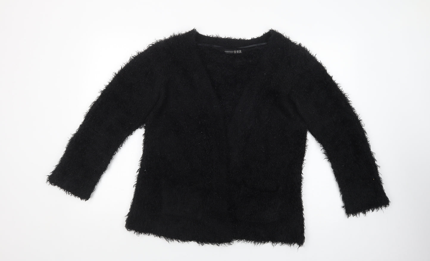 Atmosphere Womens Black V-Neck  Polyester Cardigan Jumper Size 12