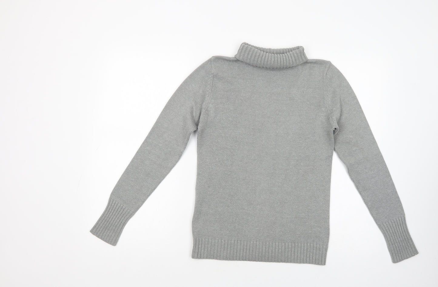 Lidl Womens Grey Roll Neck  Cotton Pullover Jumper Size 8