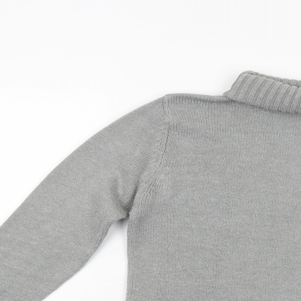 Lidl Womens Grey Roll Neck  Cotton Pullover Jumper Size 8