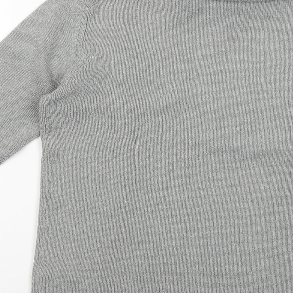 Lidl Womens Grey Roll Neck  Cotton Pullover Jumper Size 8