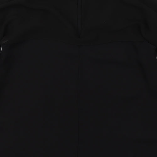 Warehouse Womens Black  Polyester Basic Blouse Size 6 Round Neck