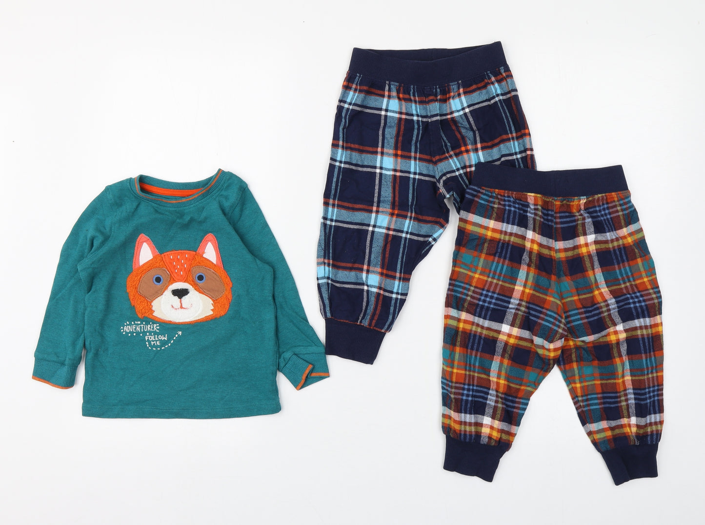 NEXT Baby Multicoloured Plaid Cotton  Pyjama Set Size 12-18 Months  Pullover