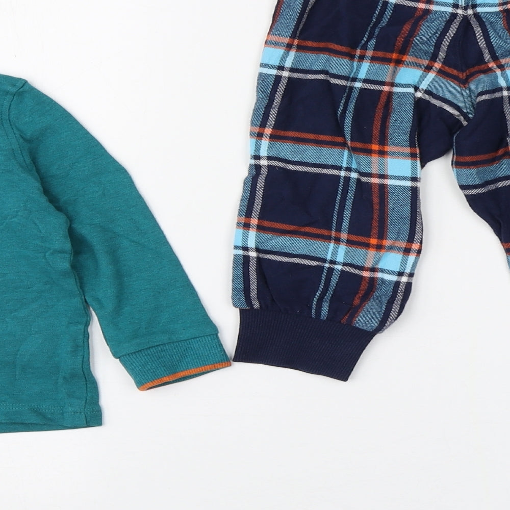 NEXT Baby Multicoloured Plaid Cotton  Pyjama Set Size 12-18 Months  Pullover
