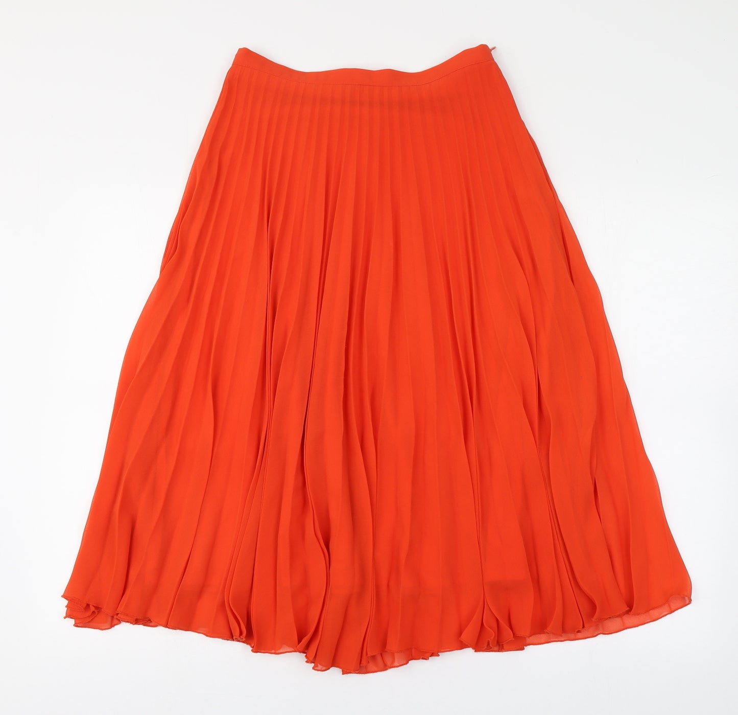 New Look Womens Orange  Polyester Peasant Skirt Size 8   Zip