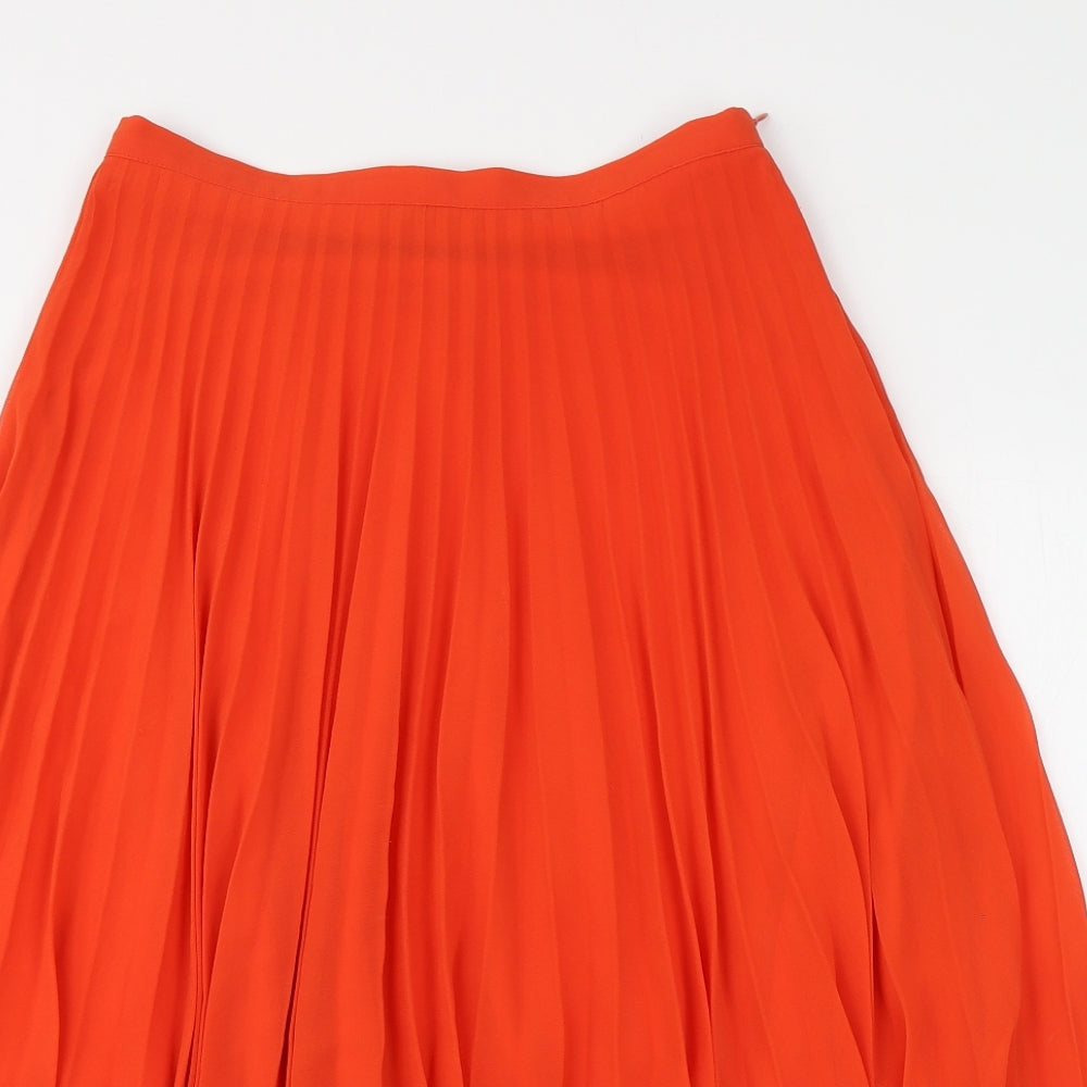 New Look Womens Orange  Polyester Peasant Skirt Size 8   Zip