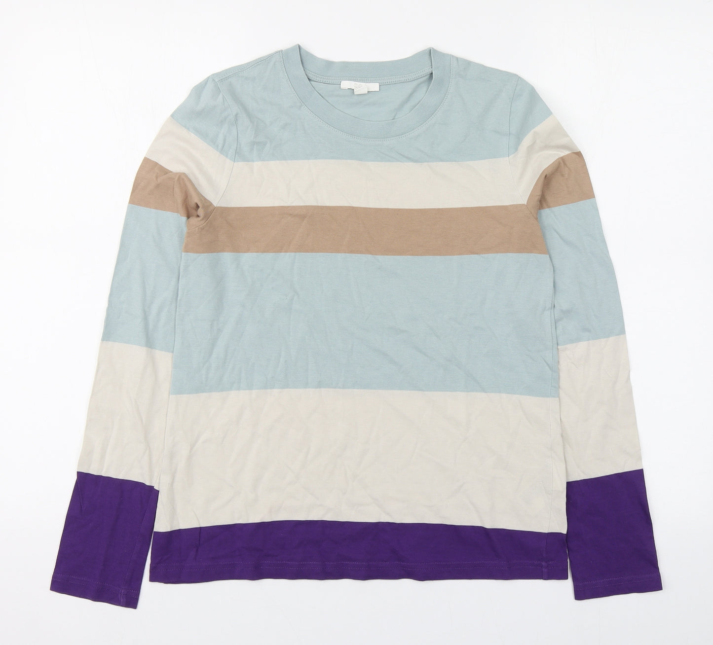 COS Womens Multicoloured Striped Cotton Basic T-Shirt Size XS Round Neck