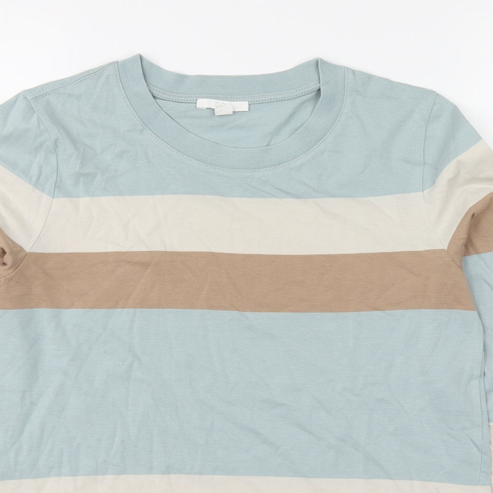 COS Womens Multicoloured Striped Cotton Basic T-Shirt Size XS Round Neck