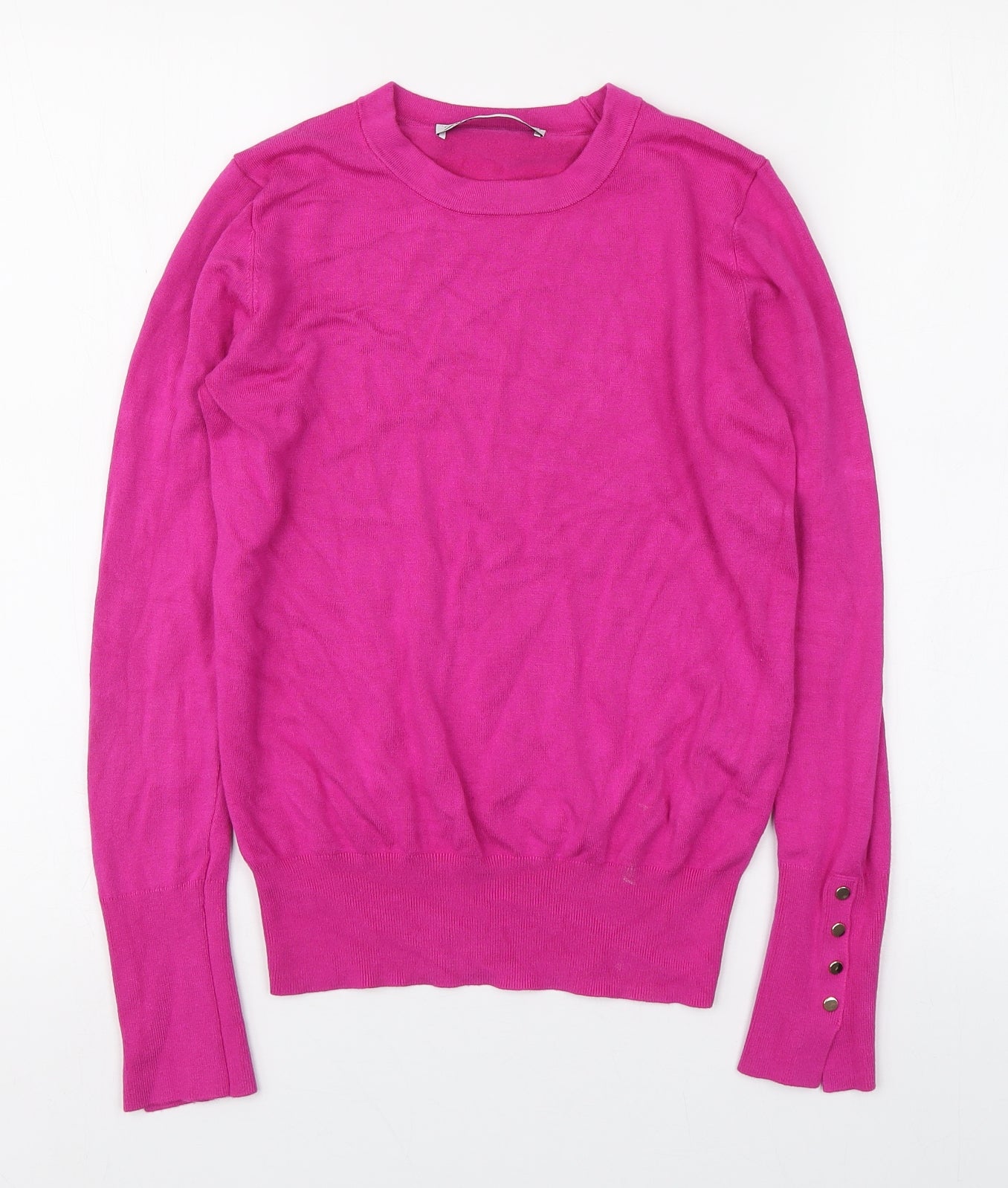 Zara Womens Pink Round Neck  Viscose Pullover Jumper Size S