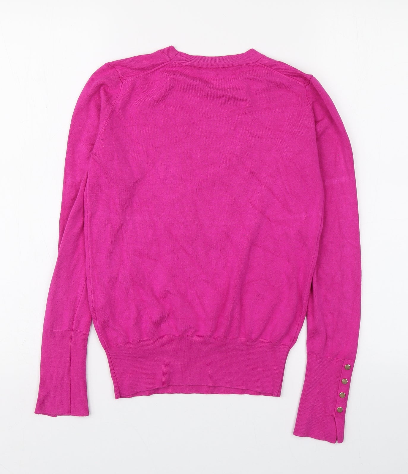 Zara Womens Pink Round Neck  Viscose Pullover Jumper Size S