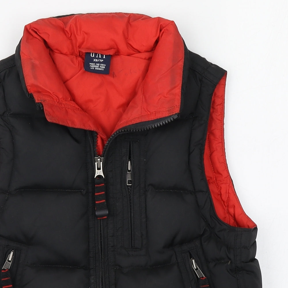 Gap Boys Black   Gilet Coat Size 3-4 Years  Zip