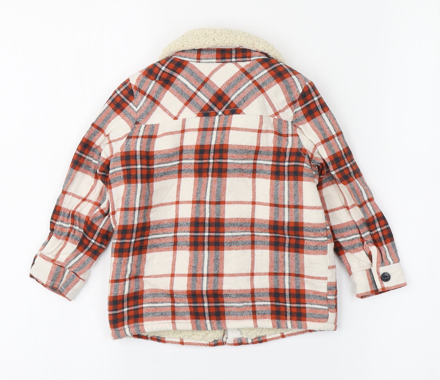 F&F Boys Red Plaid  Jacket  Size 12-18 Months   Button