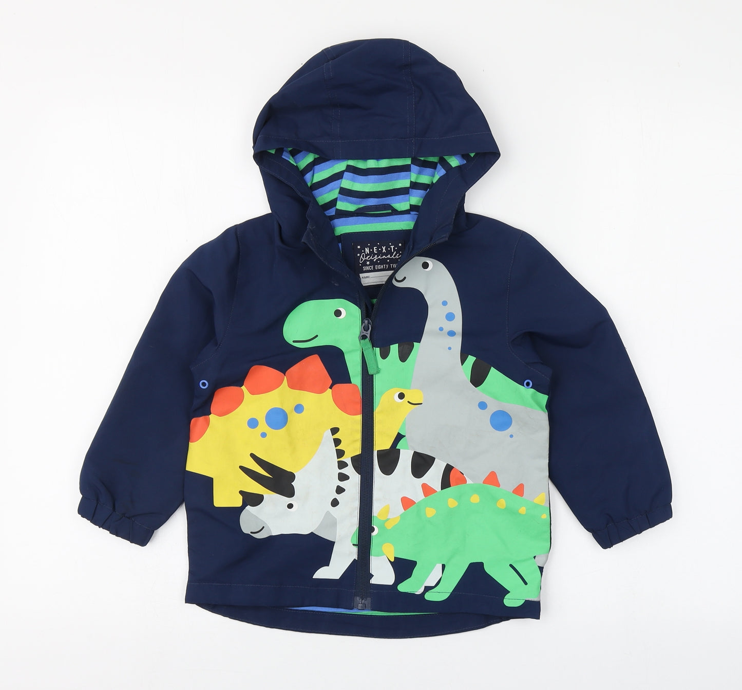 NEXT Boys Blue   Rain Coat Coat Size 3-4 Years  Zip - Dinosaur