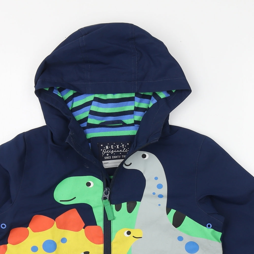 NEXT Boys Blue   Rain Coat Coat Size 3-4 Years  Zip - Dinosaur