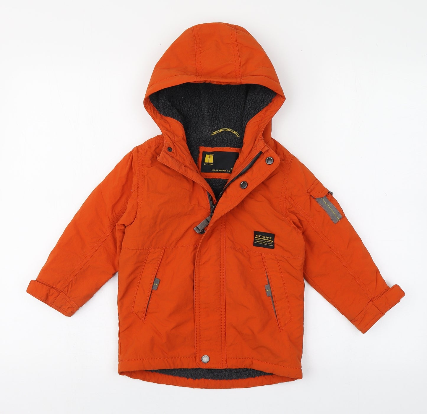 NEXT Boys Orange   Windbreaker Coat Size 2-3 Years  Zip