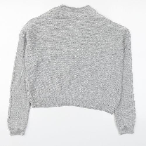 Primark Womens Grey Round Neck  Cotton Pullover Jumper Size S