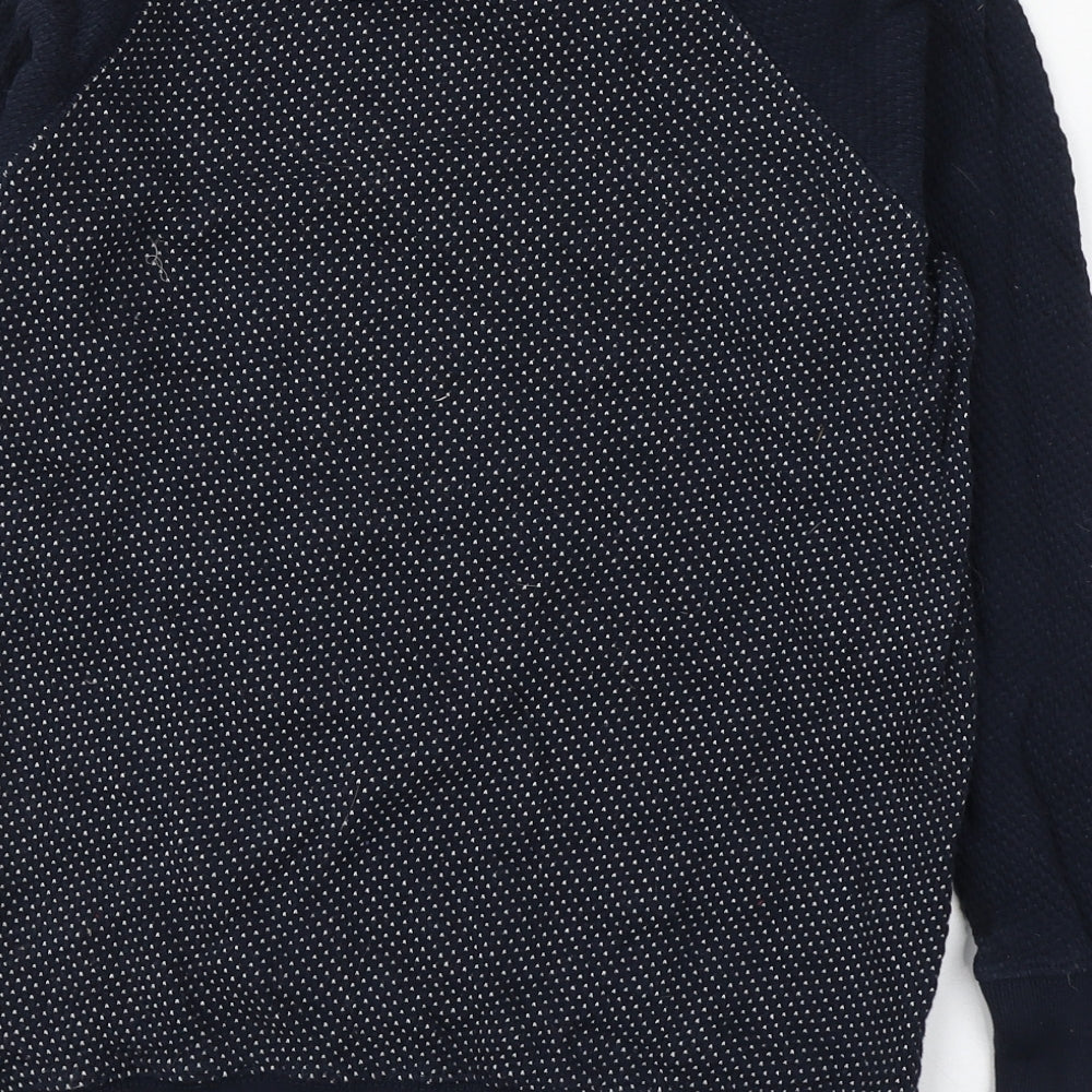 Jack Wills Womens Blue Round Neck  Cotton Pullover Jumper Size 10
