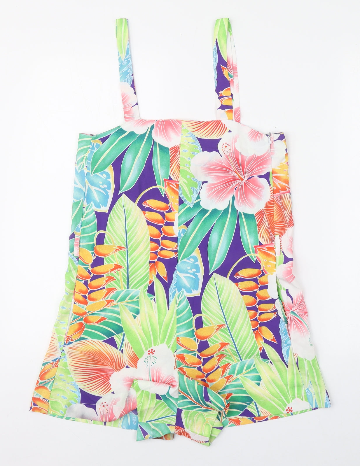 Dancing Leopard Womens Multicoloured Floral Polyester Playsuit One-Piece Size 8  Zip