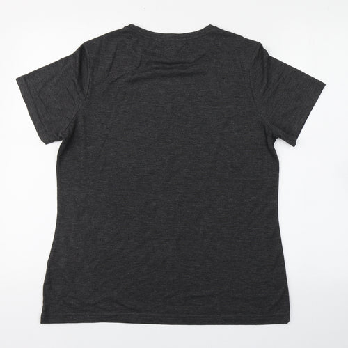 Dorothy Perkins Womens Grey  Cotton Basic T-Shirt Size 10 Round Neck