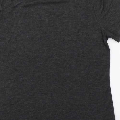 Dorothy Perkins Womens Grey  Cotton Basic T-Shirt Size 10 Round Neck