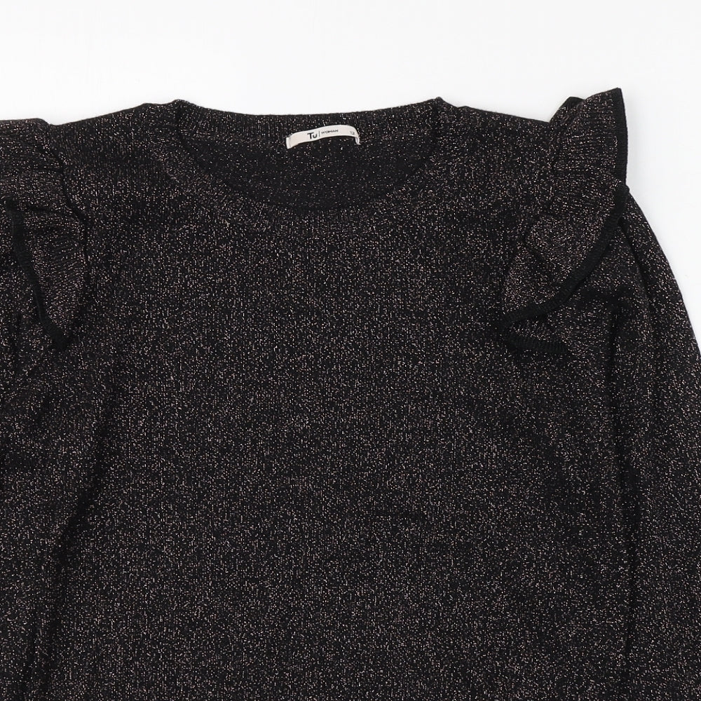 TU Womens Black High Neck  Viscose Pullover Jumper Size 12
