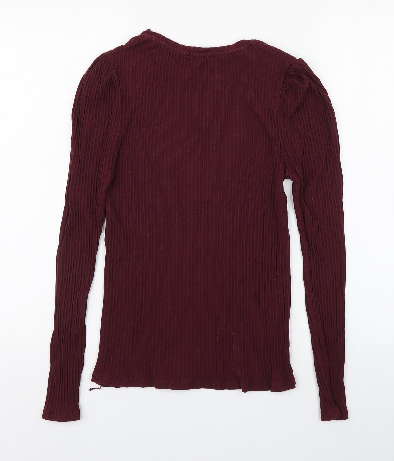 Stradivarius Womens Purple  Polyester Basic T-Shirt Size L Round Neck