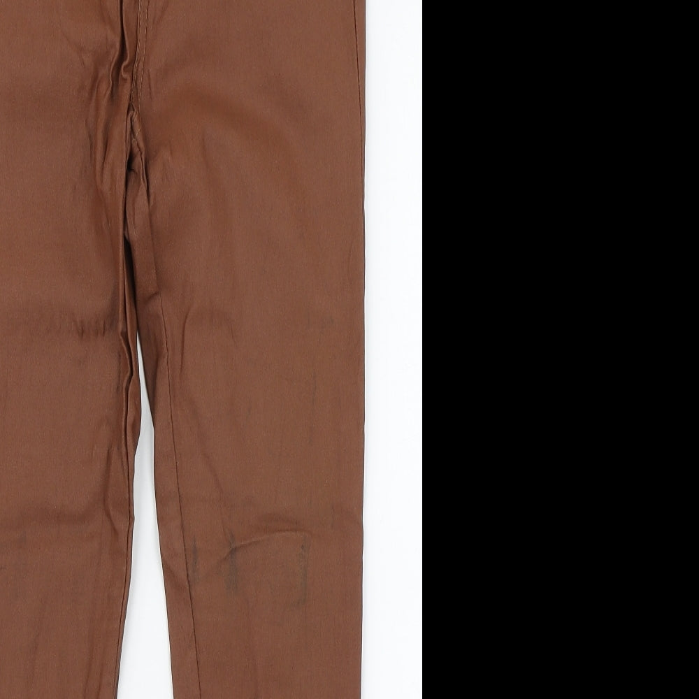 Lipsy Womens Brown  Viscose Skinny Jeans Size 12 L27 in Regular Zip